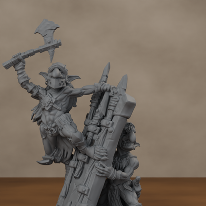 Blocknsock Chucks Pose 03 - unpainted resin miniature digital render - detail upper