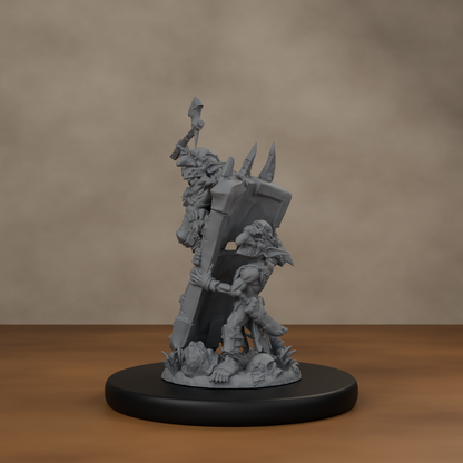 Blocknsock Chucks Pose 03 - unpainted resin miniature digital render - side