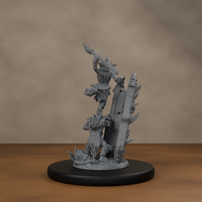 Blocknsock Chucks Pose 04 - unpainted resin miniature digital render - back