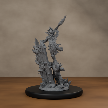 Blocknsock Chucks Pose 04 - unpainted resin miniature digital render - scale on wheel