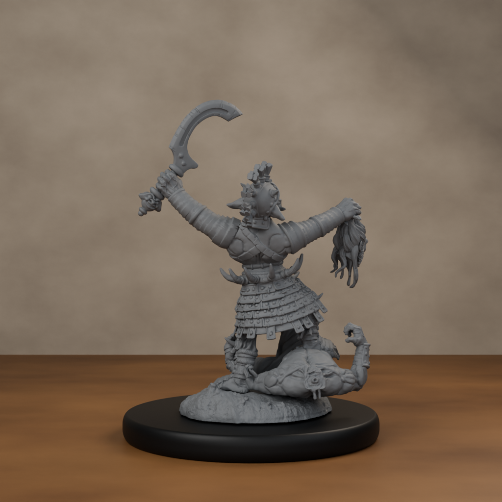 Boncesnagga - The Pit Fighter - unpainted resin miniature digital render - back