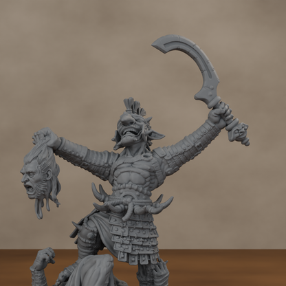 Boncesnagga - The Pit Fighter - unpainted resin miniature digital render - detail upper