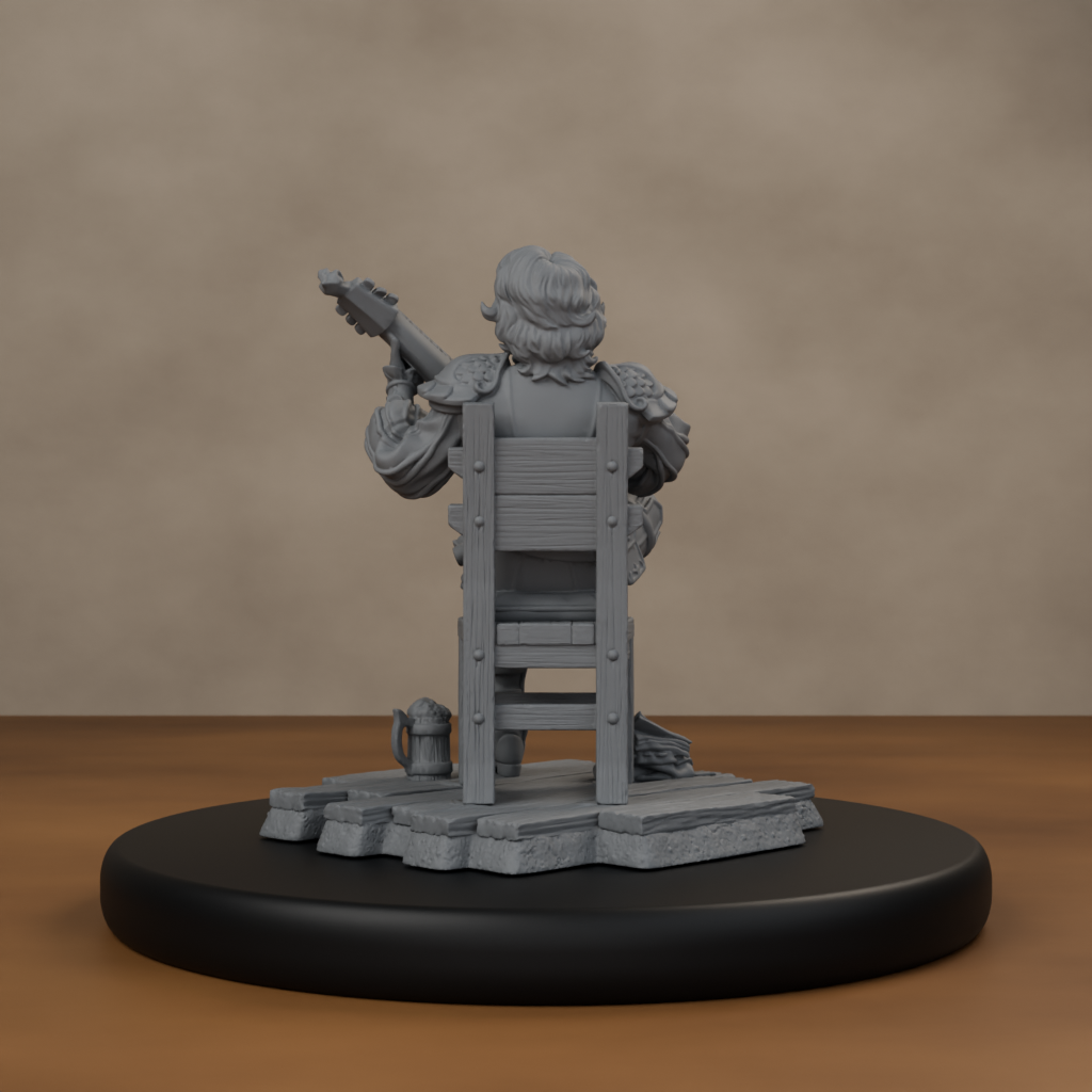 Lysandir Starwhisper - unpainted resin miniature digital render - back