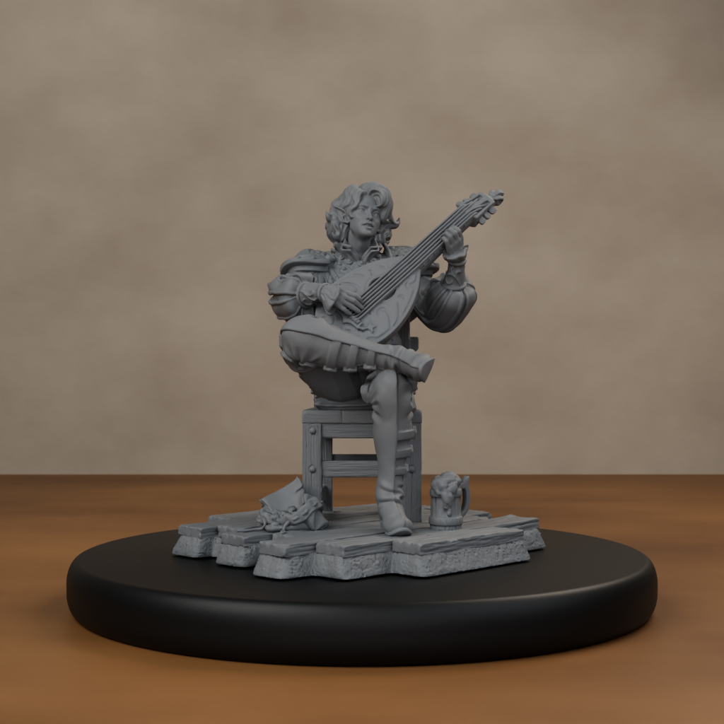 Lysandir Starwhisper - unpainted resin miniature digital render - hero