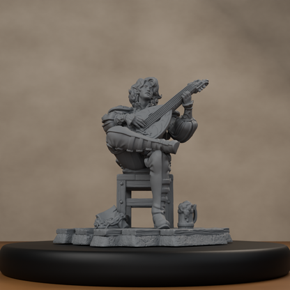 Lysandir Starwhisper - unpainted resin miniature digital render - low angle