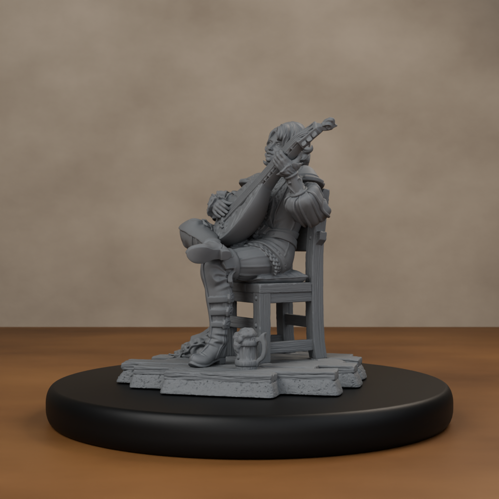 Lysandir Starwhisper - unpainted resin miniature digital render - side