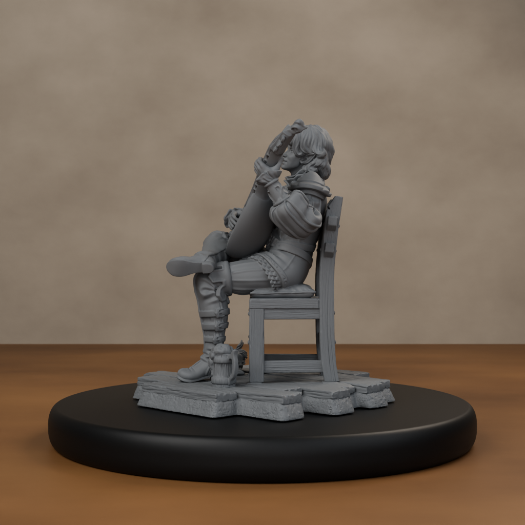 Lysandir Starwhisper - unpainted resin miniature digital render - side left