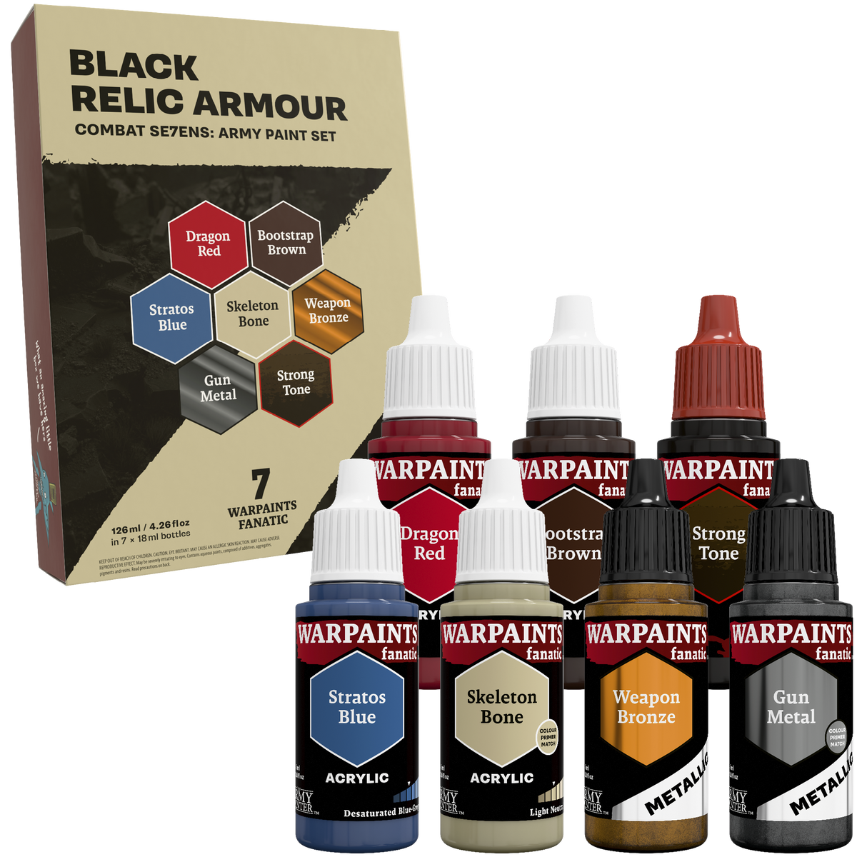 TAP - Combat Se7ens: Black Relic Armour Paint Set - official product image 2