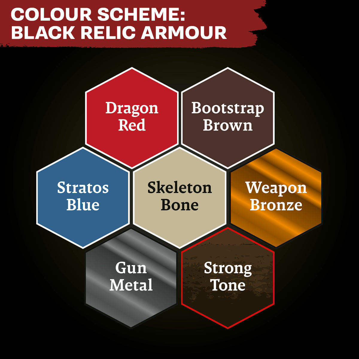 TAP - Combat Se7ens: Black Relic Armour Paint Set - official product image 4